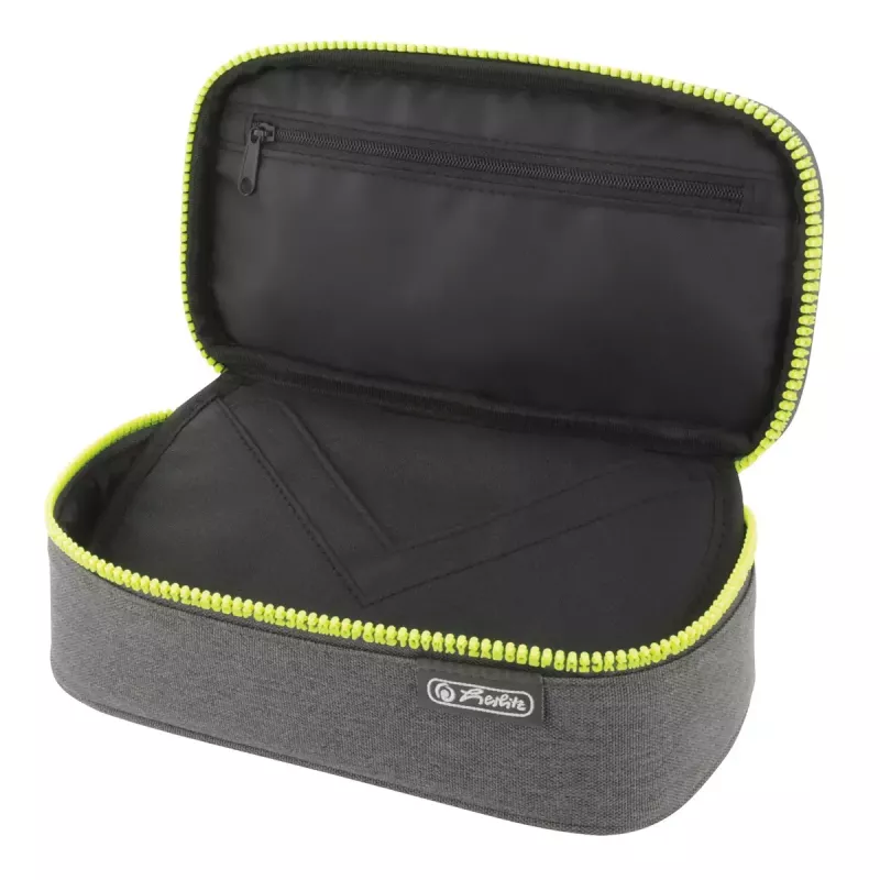Penālis Herlitz beatBox ABC poliesters pelēks dzeltens 225x120x70mm