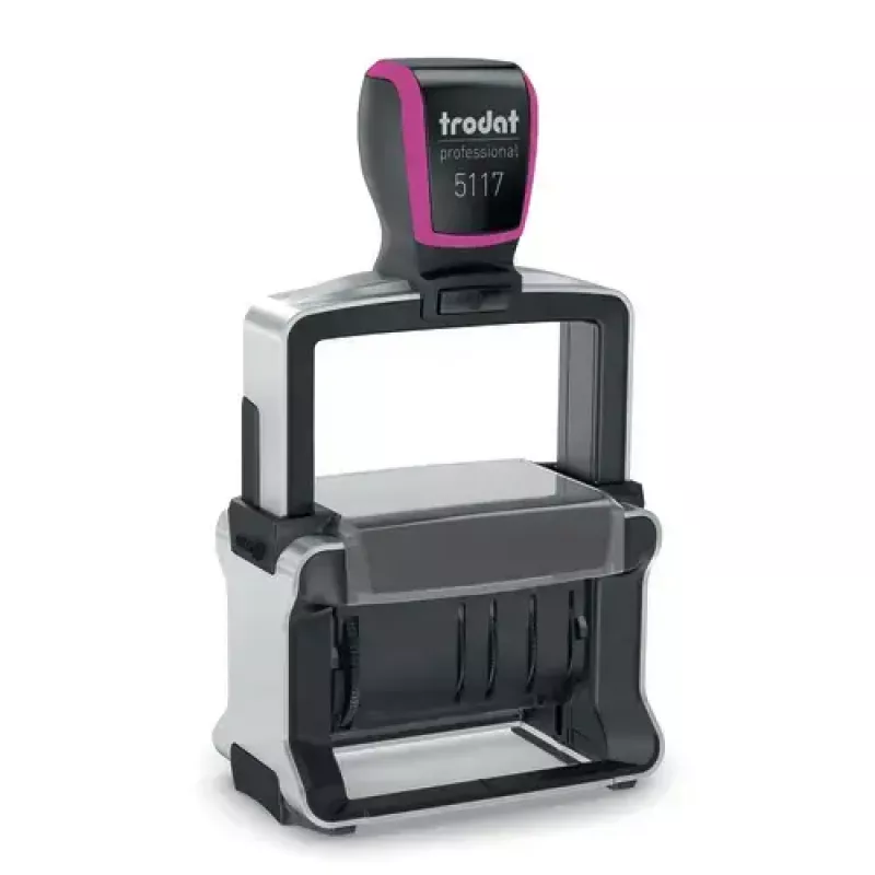 Pašrakstes teksta/datema zīmogs Trodat 5117 — nospiedums 4 x 46 mm, izmērs 89×52×160 mm