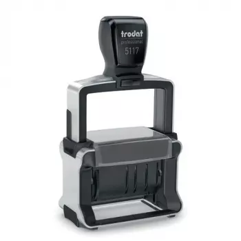 Pašrakstes teksta/datema zīmogs Trodat 5117 — nospiedums 4 x 46 mm, izmērs 89×52×160 mm