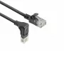 ACT melns 5 metru U/UTP CAT6A LSZH plānā pārlāpuma vads ar RJ45 savienotājiem, 90° leņķī uz leju – taisns