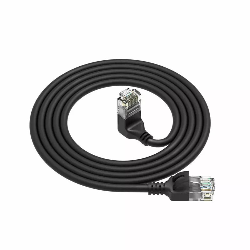 ACT Melns 2 meters U/UTP CAT6A LSZH Slimline komutācijas kabelis with RJ45 DC4902