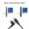 ACT melns 0,5 metru U/UTP CAT6A LSZH plāns savienotājkabelis ar RJ45 savienotājiem, 90° leņķī pa kreisi pret taisnu