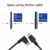 ACT Melns 0,5 m U/UTP CAT6A LSZH plānais savienotājkabelis ar RJ45 savienotājiem 90° leņķī pa labi un taisnu