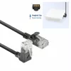 ACT Melns 0,5 metri U/UTP CAT6A LSZH plāns komutācijas kabelis ar RJ45 savienotājiem, 90° leņķī uz augšu līdz taisnam