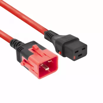 ACT Powercord C19 IEC Lock - C20 IEC Lock Dual Locking sarkans 3 m, PC3641