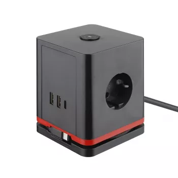 Olympia IOIO SW 1000 kontaktligzdu kubs, melns
