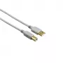 Hama 00200903 USB kabelis USB 2.0 1.5 m USB A USB B pelēks