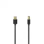 Hama 00201001 USB kabelis USB 2.0 1,5 m USB A USB B Melns, Sudraba