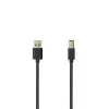 Hama 00201001 USB kabelis USB 2.0 1,5 m USB A USB B Melns, Sudraba