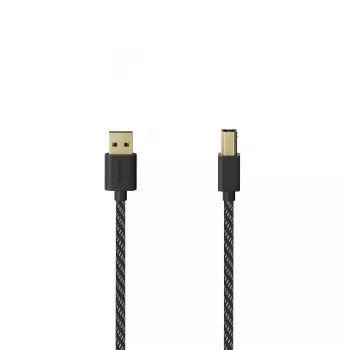 Hama 00201001 USB kabelis USB 2.0 1,5 m USB A USB B Melns, Sudraba