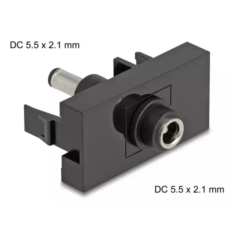 DeLOCK Easy 45 kontaktligzda līdzstrāvai melna sieviešu vīriešu 45mm