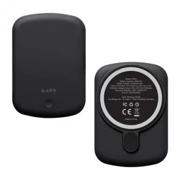 Ārējais akumulators LAUT PW02 5000 mAh bezvadu uzlāde melns