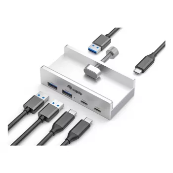 Equip 128967 interfeisa centrmezgls USB 3.2 Gen 1 (3.1 Gen 1) Type-A 5000 Mbit/s Alumīnijs