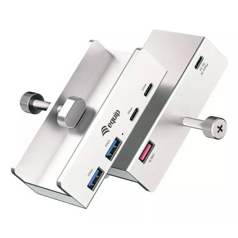 Equip 128967 interfeisa centrmezgls USB 3.2 Gen 1 (3.1 Gen 1) Type-A 5000 Mbit/s Alumīnijs