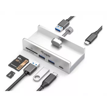 Equip 128968 saskarnes centrmezgls USB 3.2 Gen 1 (3.1 Gen 1) Type-A 5000 Mbit/s Alumīnijs