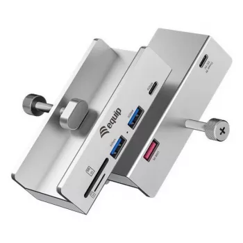Equip 128968 saskarnes centrmezgls USB 3.2 Gen 1 (3.1 Gen 1) Type-A 5000 Mbit/s Alumīnijs