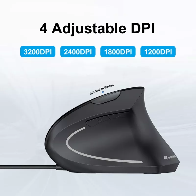 Equip 245118 pele Universāla Labās rokas USB Type-A Optiskā 3200 DPI