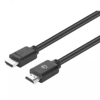 Manhattan HDMI 4K@60Hz kabelis ar Ethernet, 15 m, piemērots VISIEM 4K un 1080p/HD lietojumiem – jauninot tagad vai sagatavojot nākotnei, vīrišķais pret vīrišķo, melns, Ultra HD 4k x 2k, mūža garantija, Premium High Speed