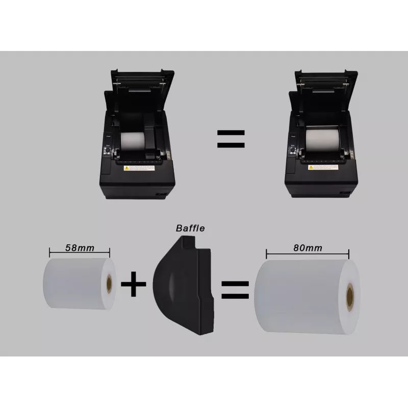 Termiskais POS kvīšu printeris EQUIP 58/80mm ar automātisko griezēju, USB/Ethernet/Seriālais, naudas atvilktne, 203x203 DPI