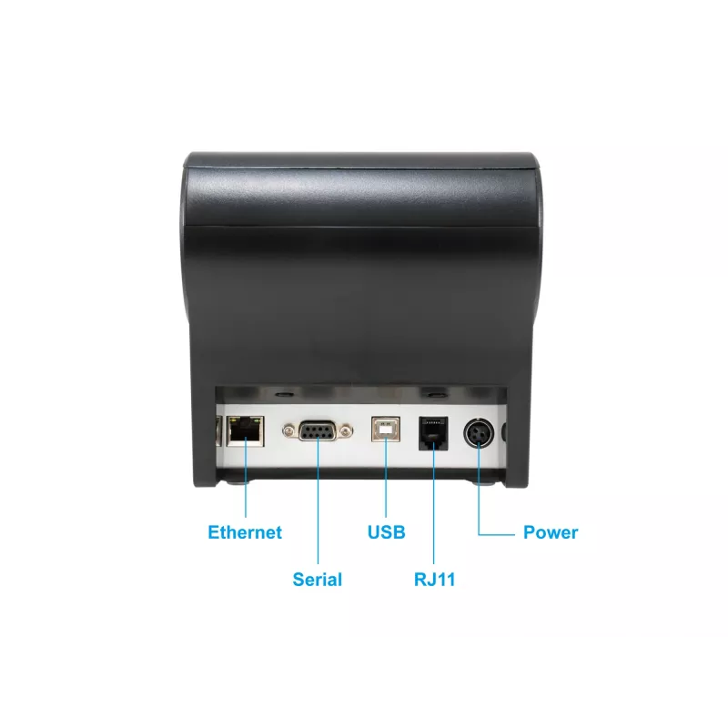 Termiskais POS kvīšu printeris EQUIP 58/80mm ar automātisko griezēju, USB/Ethernet/Seriālais, naudas atvilktne, 203x203 DPI