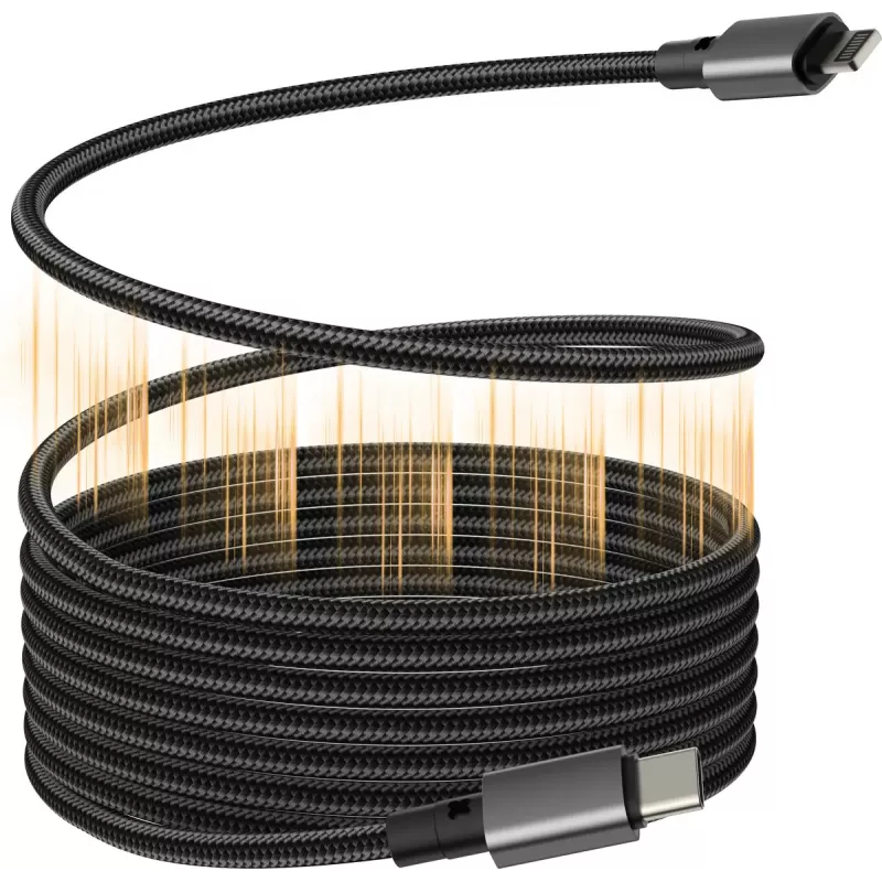 VISION Lightning uz USB-C kabelis TC 1MLTGMAG/BL — 1 m, 27 W, 5 A, melns