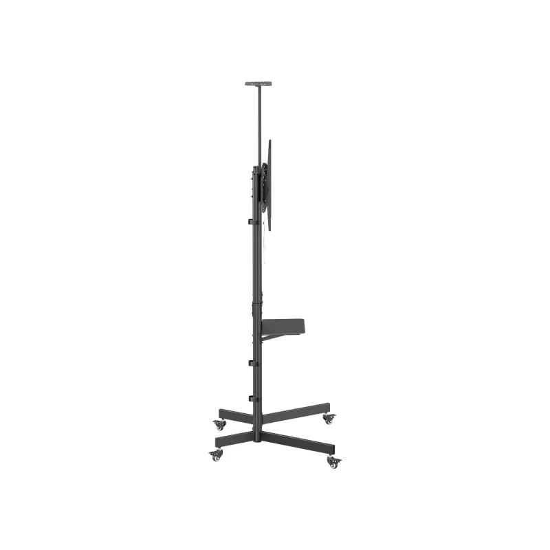 TV statīvs uz riteņiem EQUIP 37 collas–70 collas Economy 37–70 collu ekrāniem, 70 kg ietilpība, VESA 100x100–600x400, augstums 1337–1430 mm, slīpums -10°–5°, melns