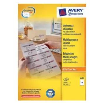 Printera uzlīmes Avery 3679 Baltas