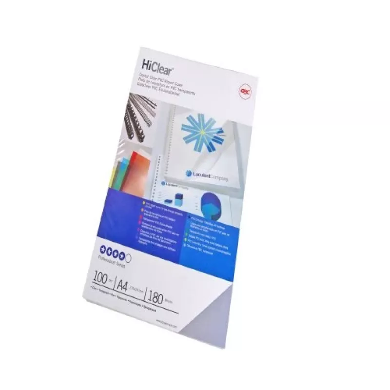 GBC Binding Covers HiClear A4 300 mikroni, A4, polivinilhlorīds (PVC), caurspīdīgs, 0,3 mm, 100 gab.