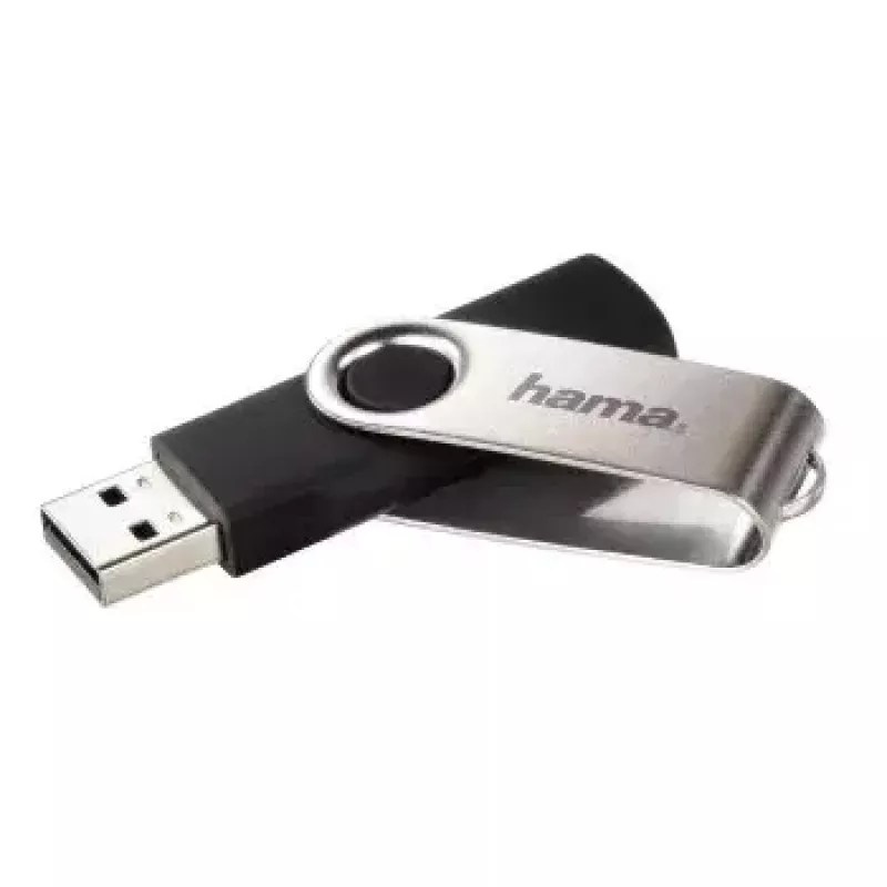 Hama 8 GB Rotate USB zibatmiņa USB Type-A 2.0 melna, sudrabota