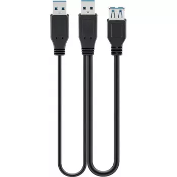 USB kabelis Goobay 3.0 0,3 m USB 3.2 Gen 1 2x USB A melns