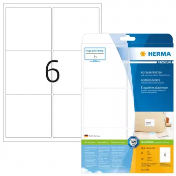 Adrešu uzlīmes Premium HERMA 4502 A4 99,1x93,1 mm