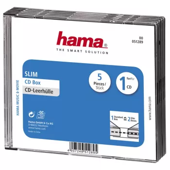 Hama CD plāns dārglietu futlāris 1 diskam Caurspīdīgs