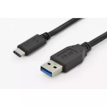USB kabelis Digitus DK-300136-010-S USB 2.0 1 m USB C USB A Melns