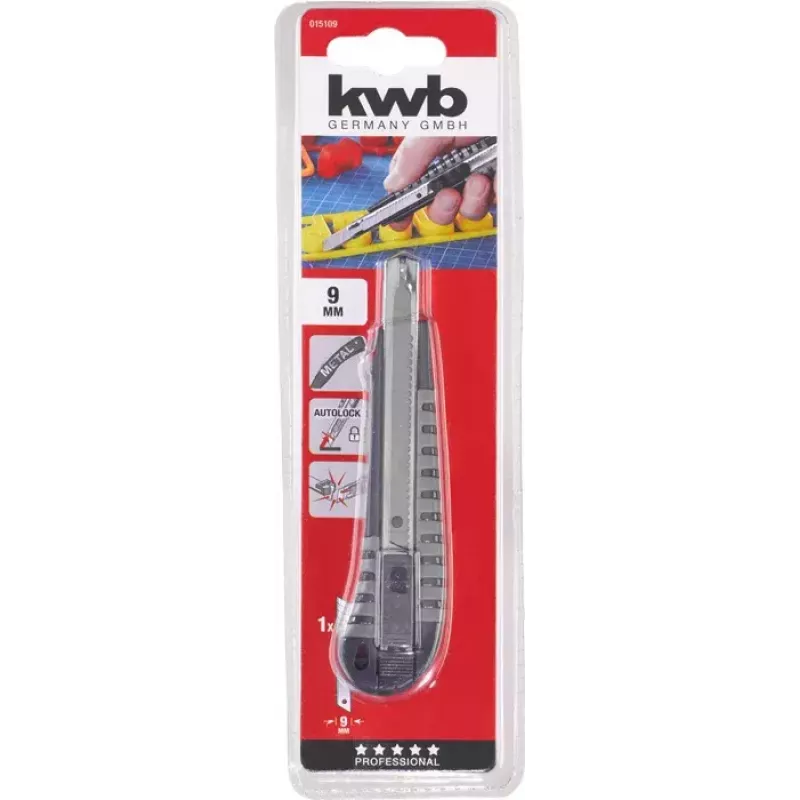 Utility knife KWB 015125 Melns Snap-off blade knife