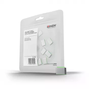 Lindy USB Type C portu bloķētāji (bez atslēgas) - 10 gab., zaļi