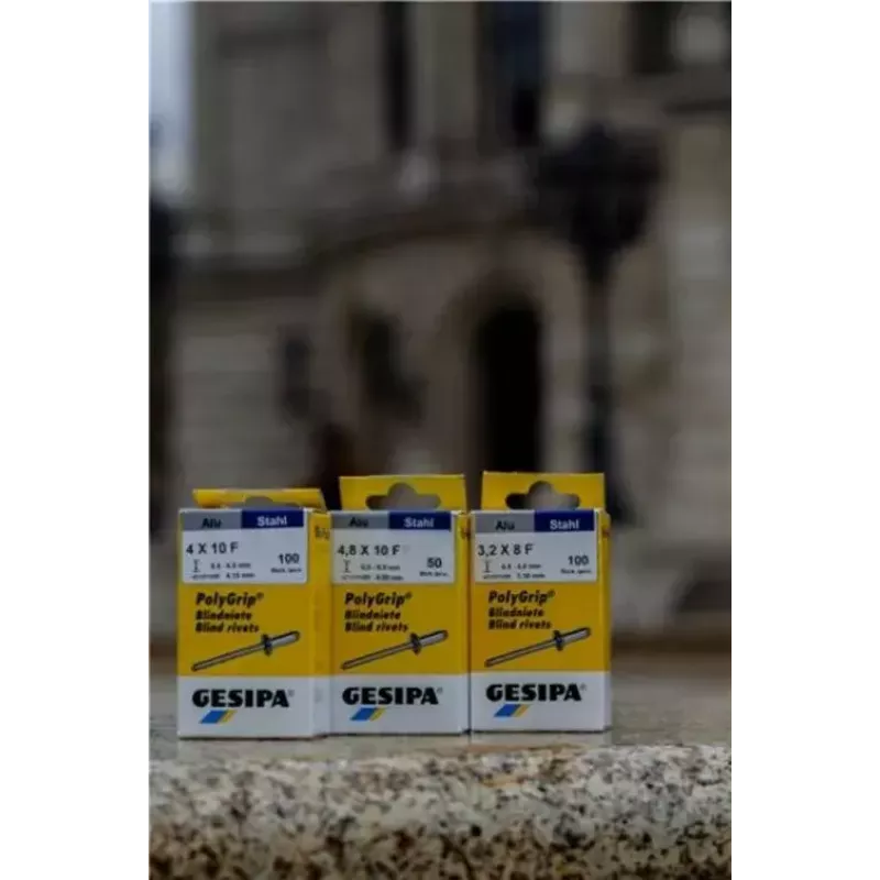 Aklo kniedes GESIPA 1432060 Nerūsējošais tērauds Pelēks 6.5 mm galva 3.2 mm kāts 8 mm garums