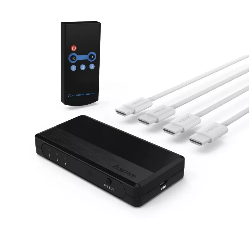Hama 00121760 Video Switch HDMI Melns 1080p DTS-HD Dolby Digital