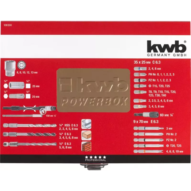Urbju komplekts KWB 106300 67 gab.