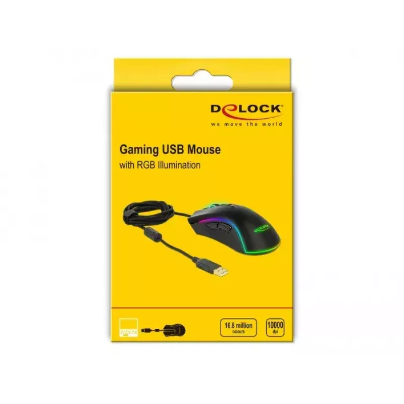 Spēļu pele DeLOCK 12670 USB Type-A optiskā 10000 DPI