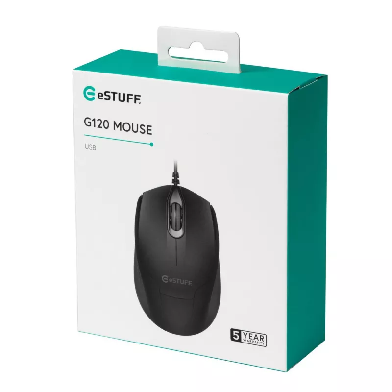 eSTUFF GLB213002 pele Birojam Piemērota abām rokām USB A tipa Optiskā 1200 DPI