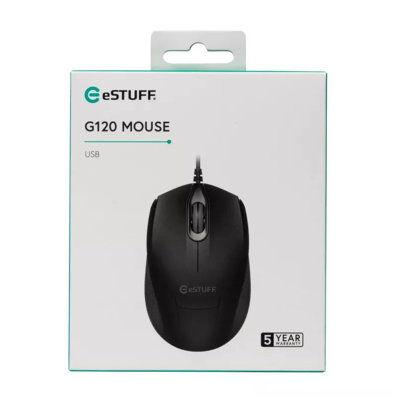 eSTUFF GLB213002 pele Birojam Piemērota abām rokām USB A tipa Optiskā 1200 DPI