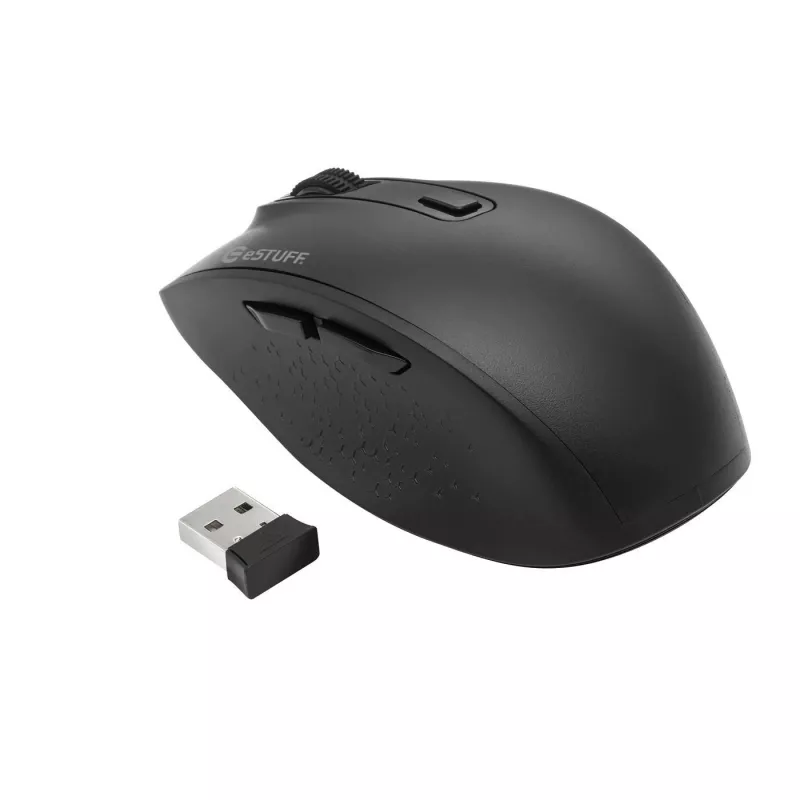 eSTUFF GLB214002 pele Birojs Labrocīga RF bezvadu + Bluetooth IR LED 1800 DPI