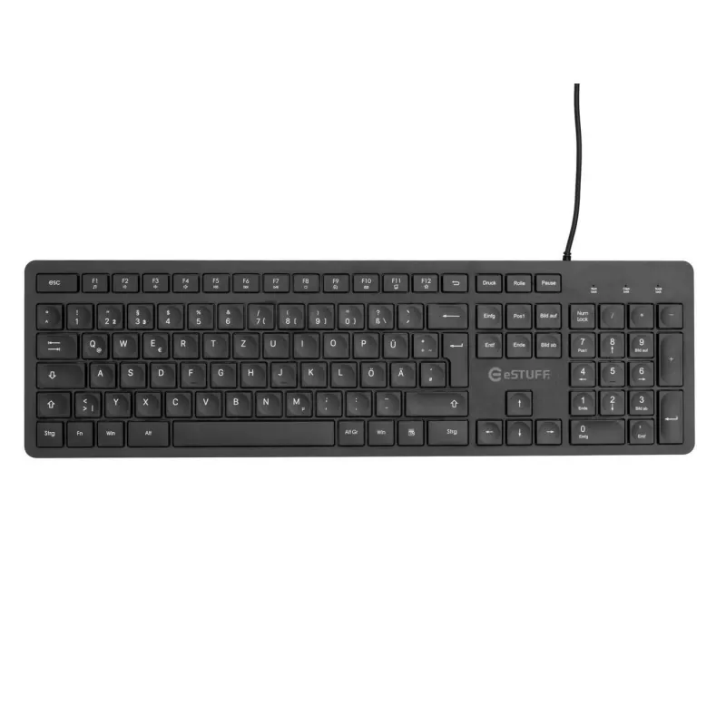 eSTUFF GLB211402 klaviatūra Birojs USB QWERTZ vācu Melna