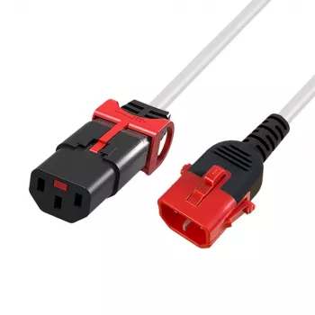ACT Powercord C13 IEC Lock+ - C14 IEC Lock Dual Locking balts 1 m, PC3607