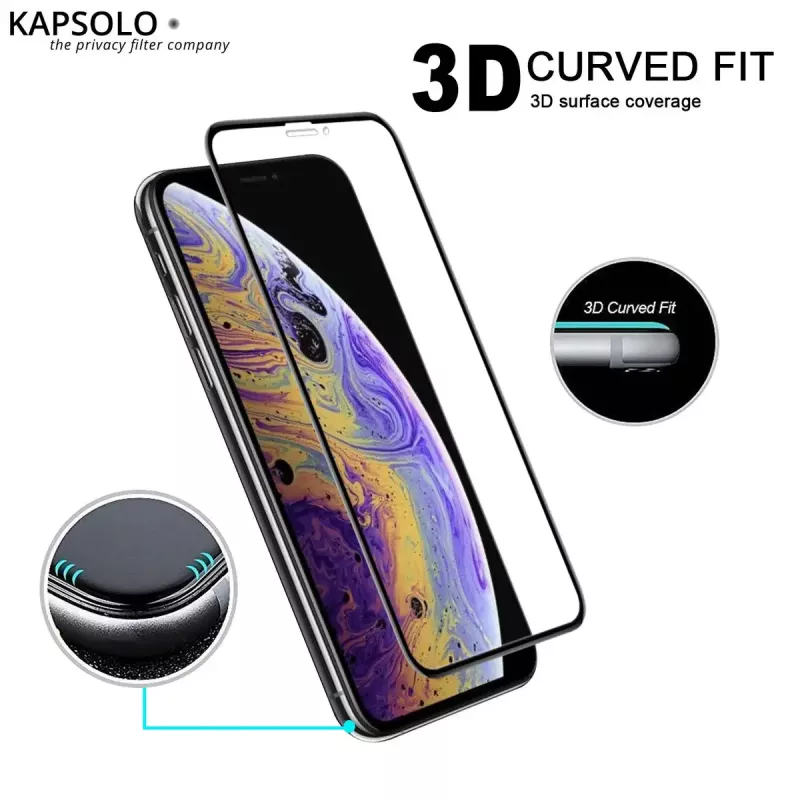 Rūdīta stikla ekrāna aizsargs Kapsolo viedtālrunim iPhone 13 / iPhone 14 Max — izliekts 9H, piemērots līdz 15,5 cm (6,1 colla)