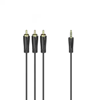 Hama 00205154 audio kabelis 1,5 m 3,5 mm 3 x RCA Melns