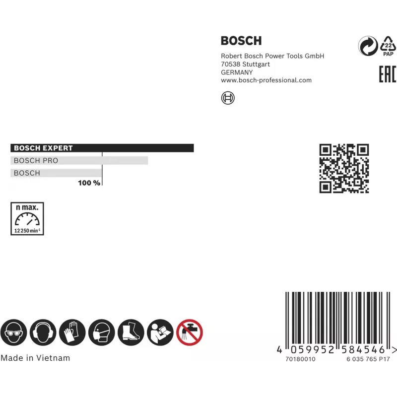 Bosch 2 608 901 391 rotējošā instrumenta slīpēšanas/slīpēšanas piederums Griešanas disks
