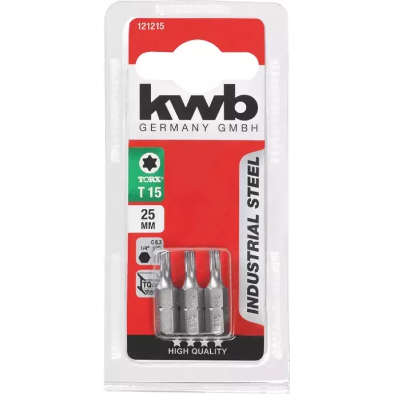 Skrūvgrieža uzgaļu komplekts KWB 121230 3 gab. Torx T30 25 mm
