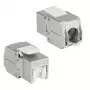 ACT Keystone ligzda RJ45 CAT6 ekranēta bezinstrumentu ar aizvaru, sudrabaini balta