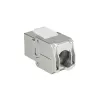 ACT Keystone ligzda RJ45 CAT6 ekranēta bezinstrumentu ar aizvaru, sudrabaini balta